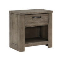 Niti 28 Inch Nightstand, 1 Drawer with Handle, Open Storage Cubby, Gray - BM313322