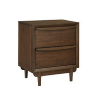 Soly 27 Inch Nightstand, 2 Drawers, USB Port, Lip Pull Handles, Brown - BM313326