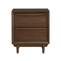 Soly 27 Inch Nightstand, 2 Drawers, USB Port, Lip Pull Handles, Brown - BM313326