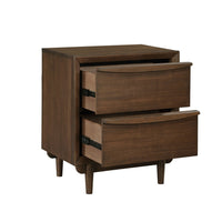 Soly 27 Inch Nightstand, 2 Drawers, USB Port, Lip Pull Handles, Brown - BM313326