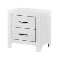 Eby 24 Inch Nightstand, 2 Drawers with Black Nickel Handles, White Finish - BM313329