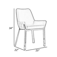 Fuma 23 Inch Set of 2 Dining Chairs, Foam Fill, White Faux Leather, Silver - BM313352