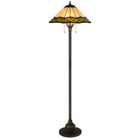 Dio 62 Inch Floor Lamp, Colorful Tiffany Style Stained Glass, Bronze Resin - BM313389