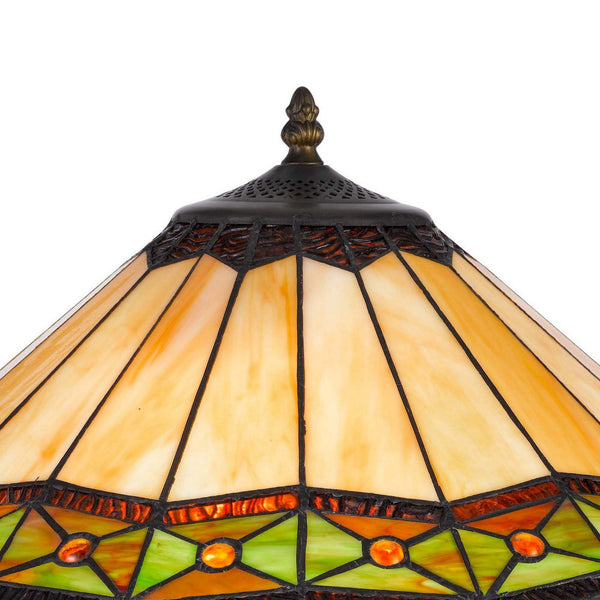 Dio 62 Inch Table Lamp, Colorful Tiffany Style Stained Glass, Bronze Resin - BM313390