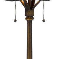 Dio 62 Inch Table Lamp, Colorful Tiffany Style Stained Glass, Bronze Resin - BM313390