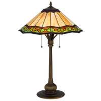 Dio 62 Inch Table Lamp, Colorful Tiffany Style Stained Glass, Bronze Resin - BM313390