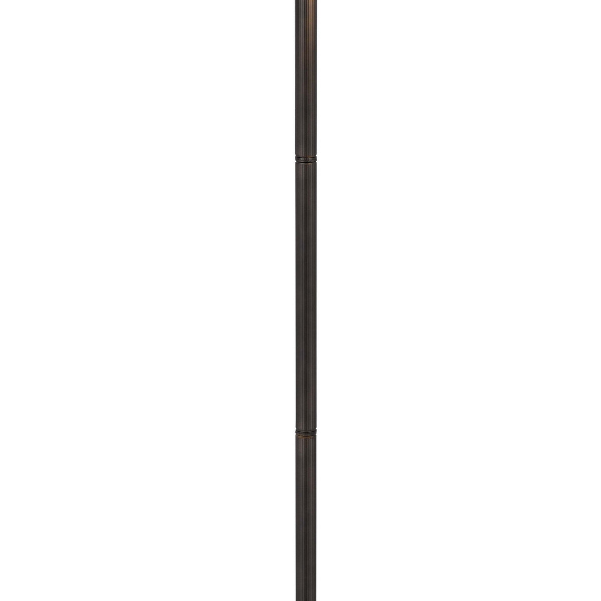 62 Inch Floor Lamp, Down Arc Shade Tiffany Style Stained Glass, Bronze - BM313395