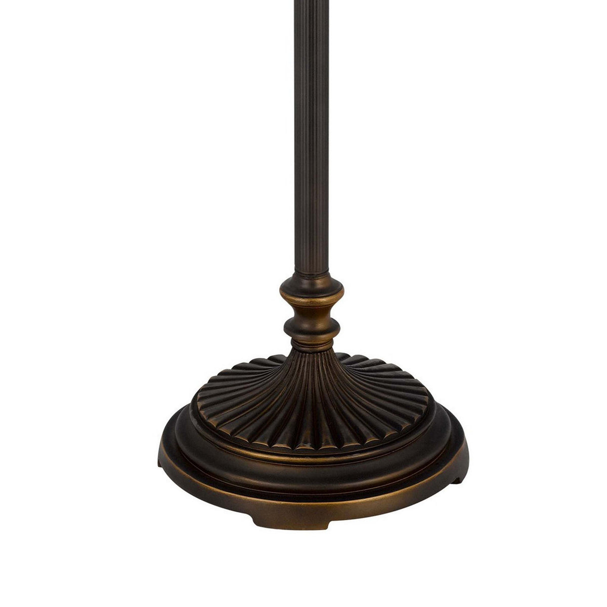 62 Inch Floor Lamp, Down Arc Shade Tiffany Style Stained Glass, Bronze - BM313395