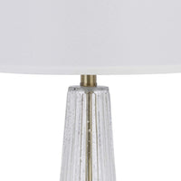 31 Inch Table Lamp Set of 2, White Shade, Tapered Glass Body, Metal Base - BM313400