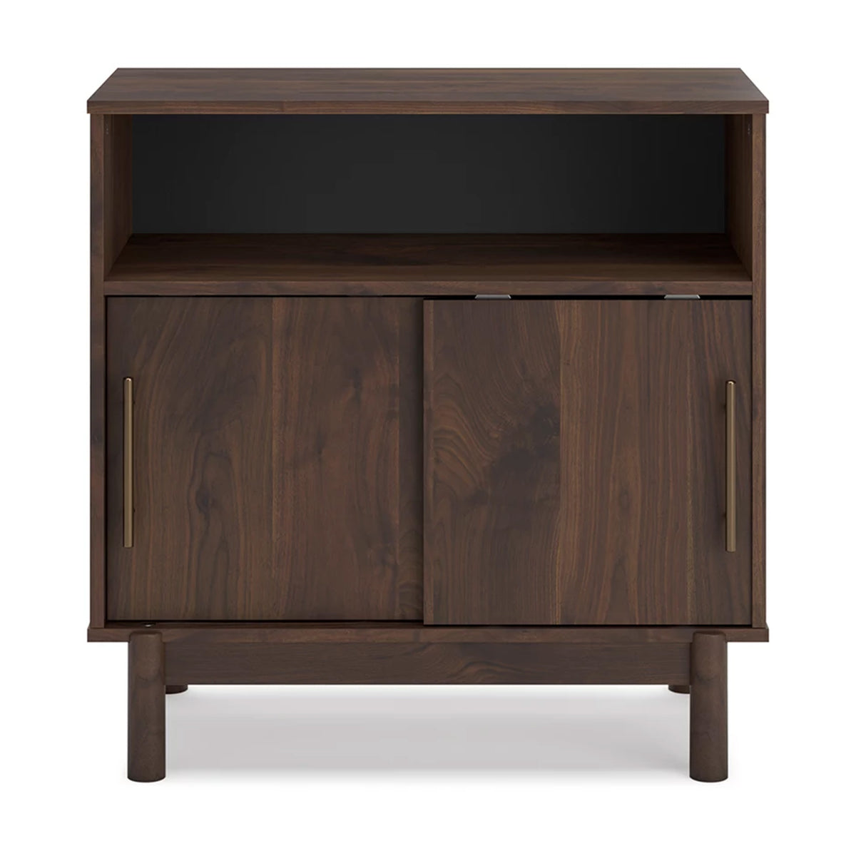 Calso 32 Inch Accent Sideboard Cabinet, 2 Sliding Doors, Brown Walnut Wood - BM313403