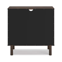 Calso 32 Inch Accent Sideboard Cabinet, 2 Sliding Doors, Brown Walnut Wood - BM313403