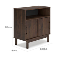 Calso 32 Inch Accent Sideboard Cabinet, 2 Sliding Doors, Brown Walnut Wood - BM313403