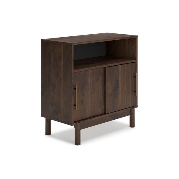 Calso 32 Inch Accent Sideboard Cabinet, 2 Sliding Doors, Brown Walnut Wood - BM313403