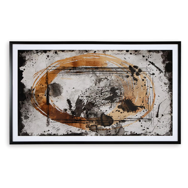 37 x 63 Inch Wall Art Decor, Framed Acrylic, Modern Abstract Black, Brown - BM313404