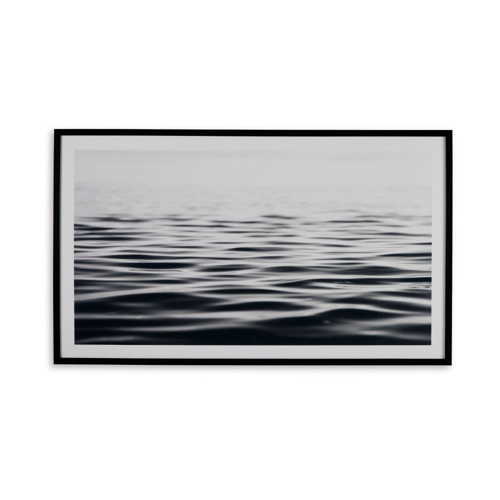 37 x 63 Wall Art Decor, Waterscape, Wrapped Canvas, D Ring, Black, White  - BM313414