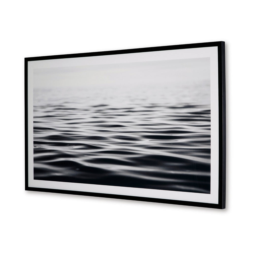 37 x 63 Wall Art Decor, Waterscape, Wrapped Canvas, D Ring, Black, White  - BM313414