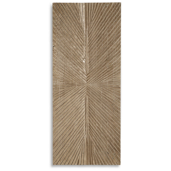 Ernest 20 x 48 Wall Decor, Carved Sunburst Design, Wood Panel, Brown Finish - BM313417