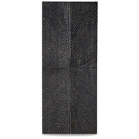 Ernest 20 x 48 Wall Decor, Carved Sunburst Design, Wood Panel, Black Finish - BM313418