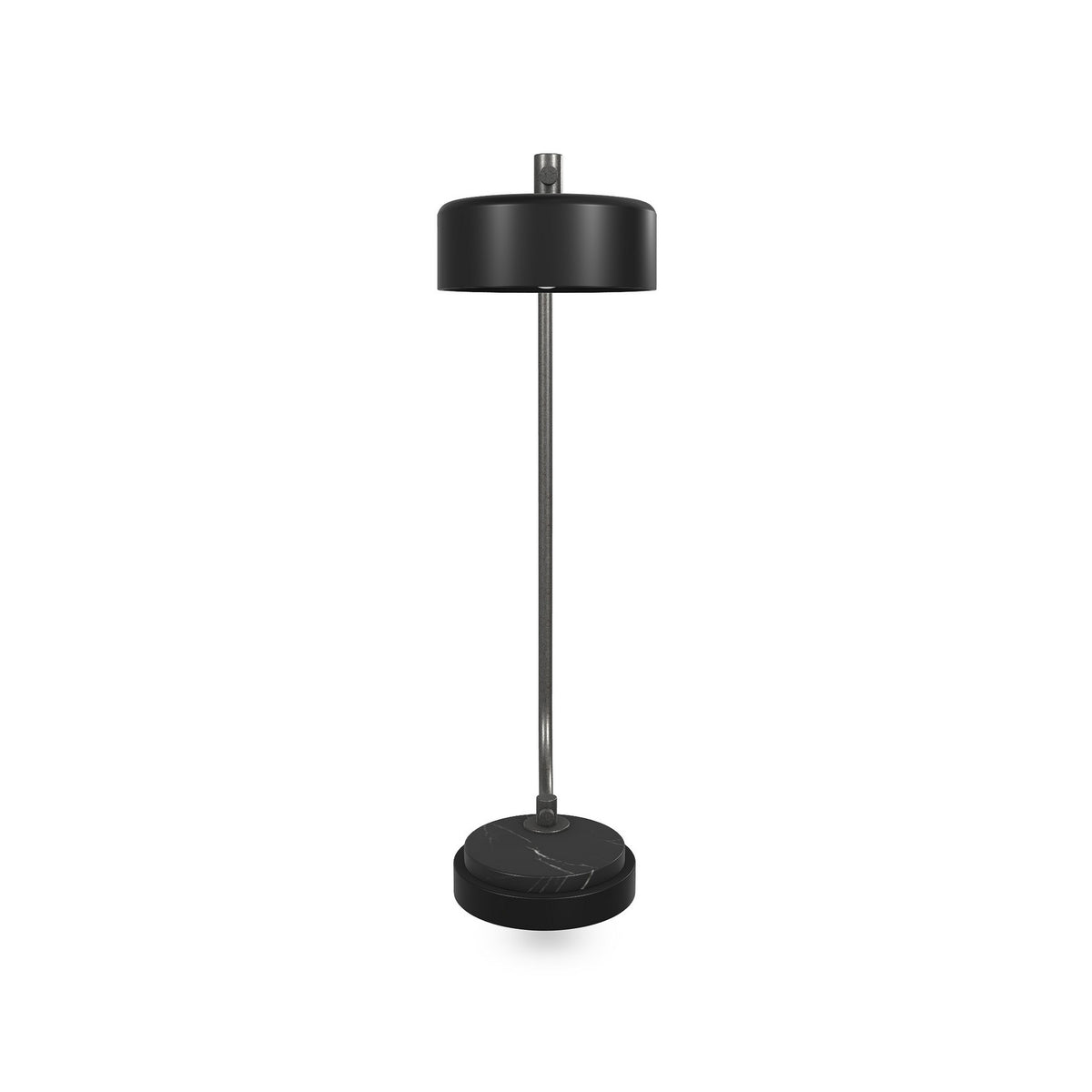 Mary 25 Inch Desk Lamp, USB Port and Switch, Marble, Silver and Black Metal - BM313420