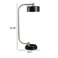 Mary 25 Inch Desk Lamp, USB Port and Switch, Marble, Silver and Black Metal - BM313420