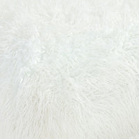 Ammy 27 Inch Square Ottoman, Foam, Modern Soft White Faux Fur Upholstery - BM313475