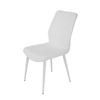 Rura 25 Inch Dining Chair Set of 2, Diamond Quilted White Faux Leather - BM313482