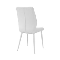 Rura 25 Inch Dining Chair Set of 2, Diamond Quilted White Faux Leather - BM313482