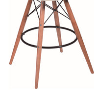 30 Inch Barstool Chair Set of 2, Rounded Silhouette, Brown Wood Legs - BM313501