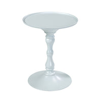 Wowi 23 Inch Side End Table, Round Hourglass Turned Base, White Finish - BM313504