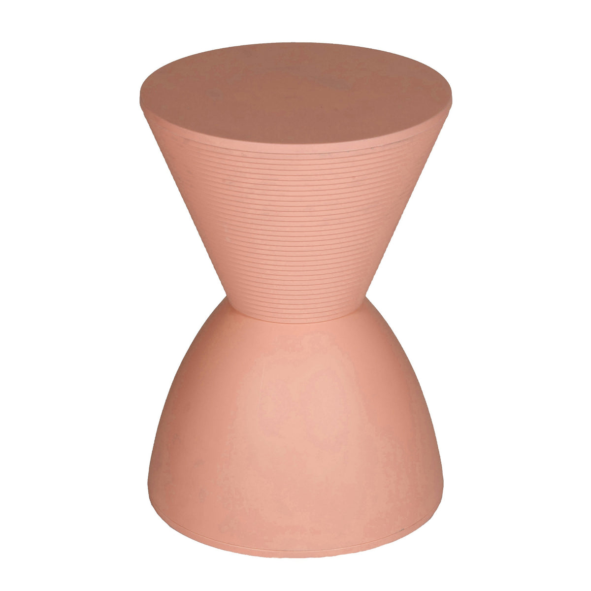 Niya 17 Inch Side End Table, Round Top, Pedestal Base, Indoor Outdoor, Pink - BM313506