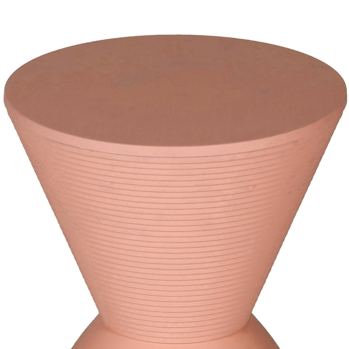 Niya 17 Inch Side End Table, Round Top, Pedestal Base, Indoor Outdoor, Pink - BM313506