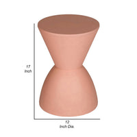 Niya 17 Inch Side End Table, Round Top, Pedestal Base, Indoor Outdoor, Pink - BM313506