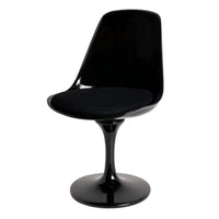 Sufi 21 Inch Swivel Dining Chair, Tall Back, Saddle Seat Cushion, Black - BM313509