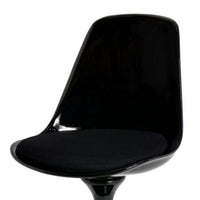 Sufi 21 Inch Swivel Dining Chair, Tall Back, Saddle Seat Cushion, Black - BM313509