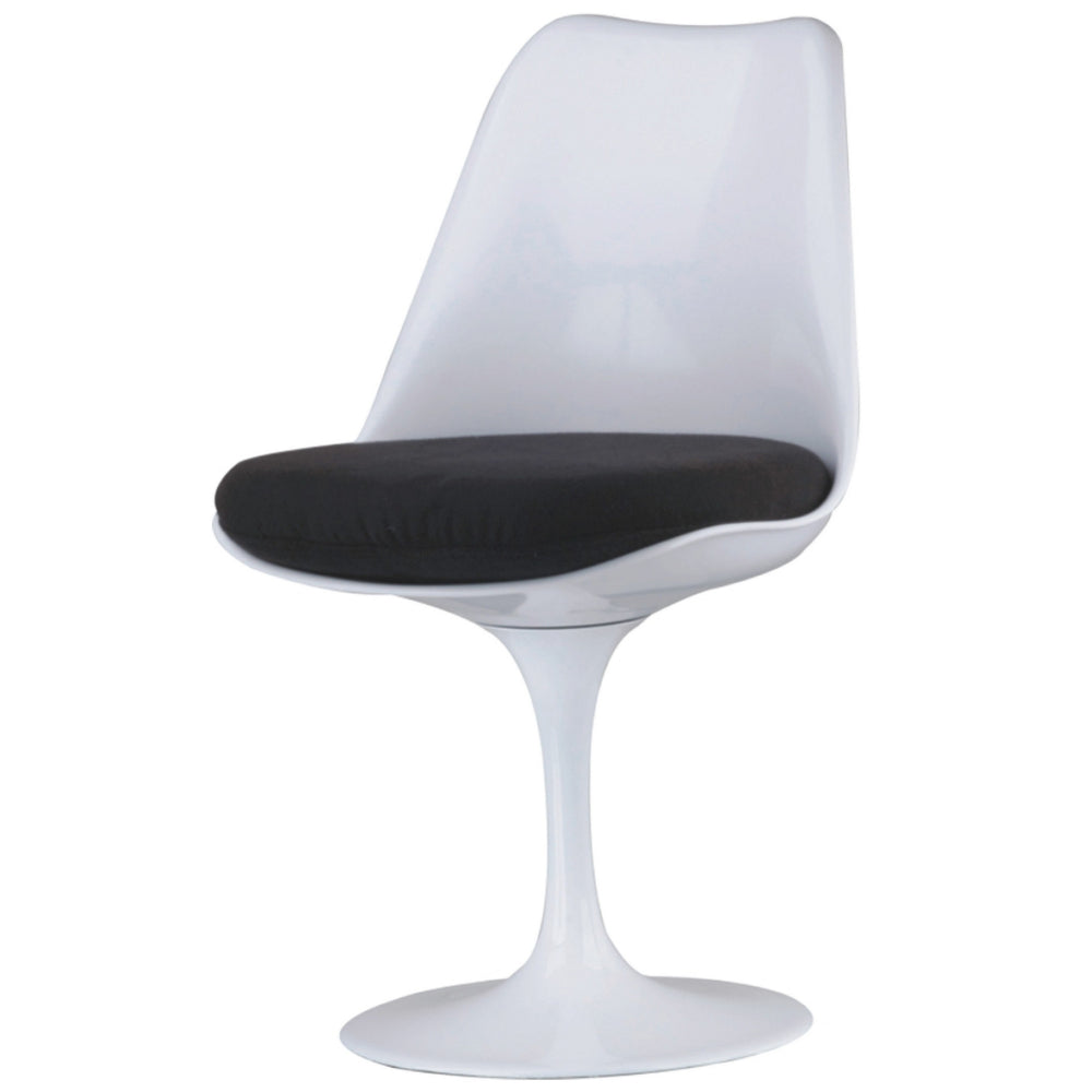 Sufi 21 Inch Swivel Dining Chair, Tall Back, Saddle Seat Cushion, White - BM313510