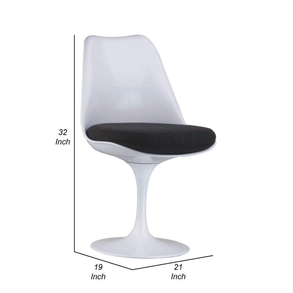 Sufi 21 Inch Swivel Dining Chair, Tall Back, Saddle Seat Cushion, White - BM313510