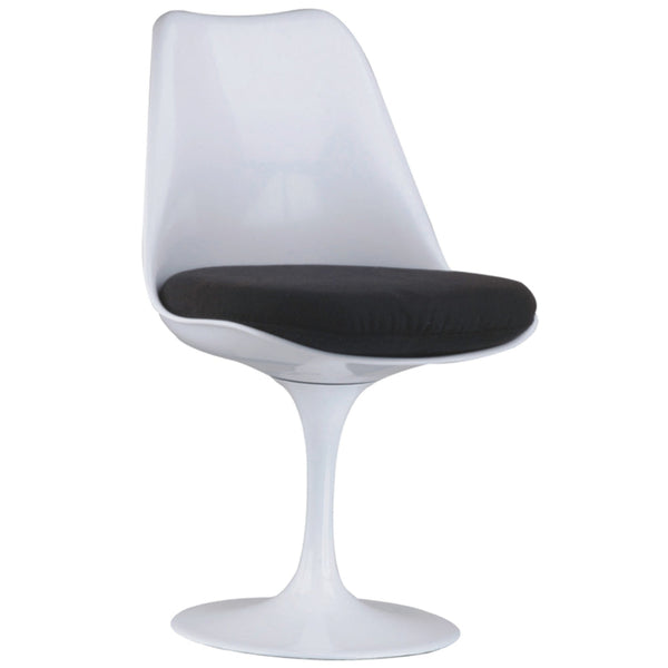 Sufi 21 Inch Swivel Dining Chair, Tall Back, Saddle Seat Cushion, White - BM313510