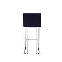 Boly 26 Inch Counter Stool Chair, Blue Velvet, Silver Cantilever Base
 - BM313516