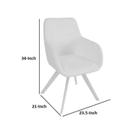 Simha 24 Inch Set of 2 Dining Armchairs, Foam, Modern White Faux Leather - BM313534