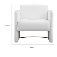 Usso 30 Inch Lounge Chair, Diamond Quilt, White Faux Leather Upholstery - BM313553