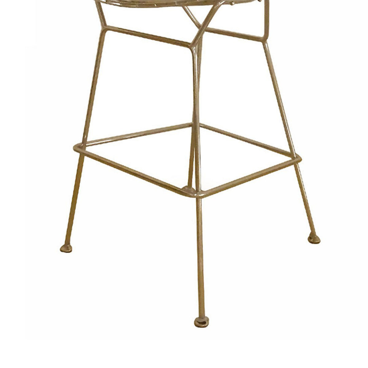 28 Inch Barstool Chair Set of 2 with 4 Cushions, Faux Leather, Gold Metal - BM313560