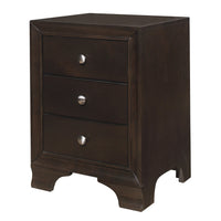 Folu 26 Inch Nightstand, USB Port, 3 Drawers with Chrome Knobs, Brown - BM313569