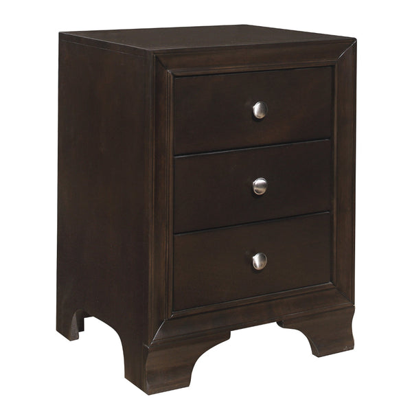 Folu 26 Inch Nightstand, USB Port, 3 Drawers with Chrome Knobs, Brown - BM313569