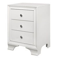 Folu 26 Inch Nightstand, USB Port, 3 Drawers with Chrome Knobs, White - BM313571