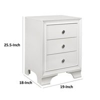 Folu 26 Inch Nightstand, USB Port, 3 Drawers with Chrome Knobs, White - BM313571