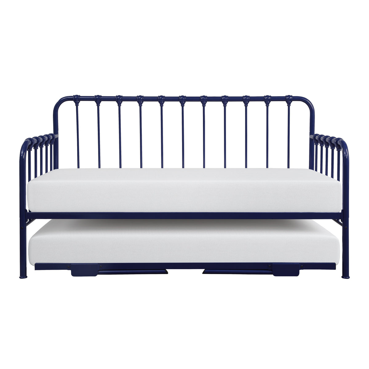 Ziva Daybed with Lift Up Trundle, Navy Blue Metal Frame, Folding Legs - BM313584