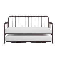 Ziva Daybed with Lift Up Trundle, Dark Bronze Metal Frame, Folding Legs - BM313585