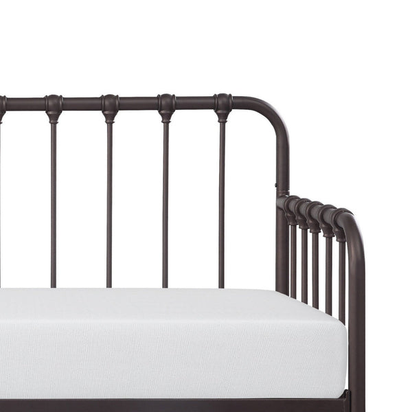 Ziva Daybed with Lift Up Trundle, Dark Bronze Metal Frame, Folding Legs - BM313585