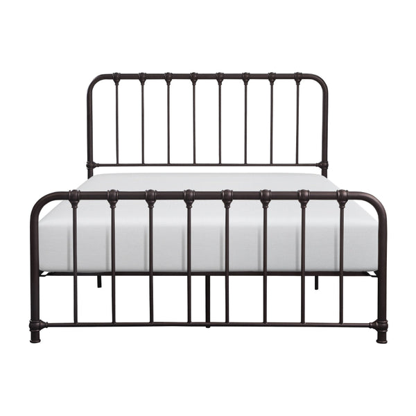 Ethan Queen Size Bed, Classic Open Slatted Metal Frame Design, Dark Bronze - BM313597