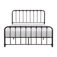 Ethan Queen Size Bed, Classic Open Slatted Metal Frame Design, Dark Bronze - BM313597